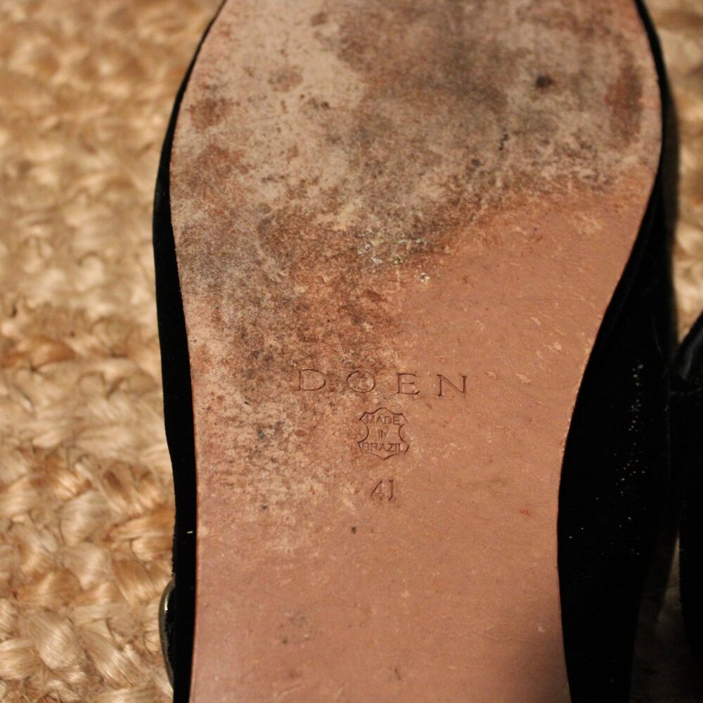 Doen Black Velvet Mary Janes Size 41 - Picture 4 of 8